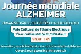 Journée mondiale Alzheimer, jeudi 25 septembre au Pôle culturel de l’Usine Électrique