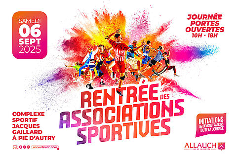 6ème édition de la "Rentrée des associations sportives", le 6 septembre, au complexe sportif de Pié d’Autry