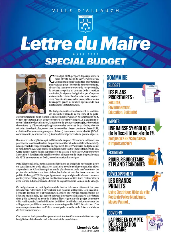 Lettre du Maire - Spécial Budget