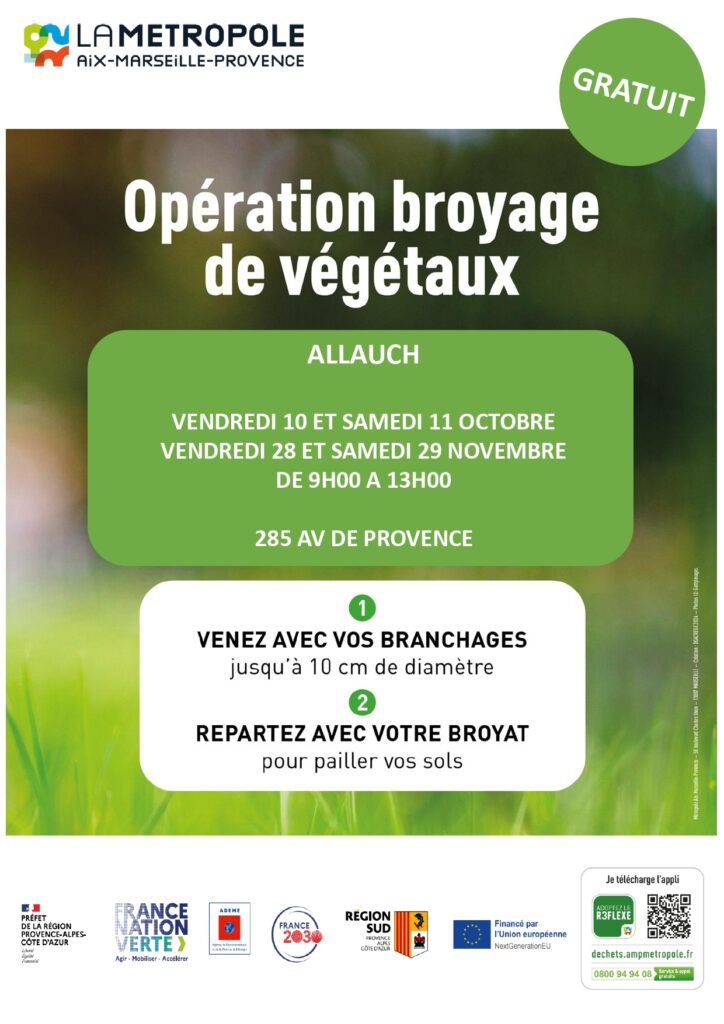 Nouvelle opération de broyage des végétaux, le 10 et 11 octobre