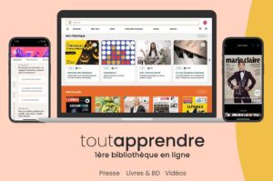 "tout apprendre" application, première bibliothèque en ligne