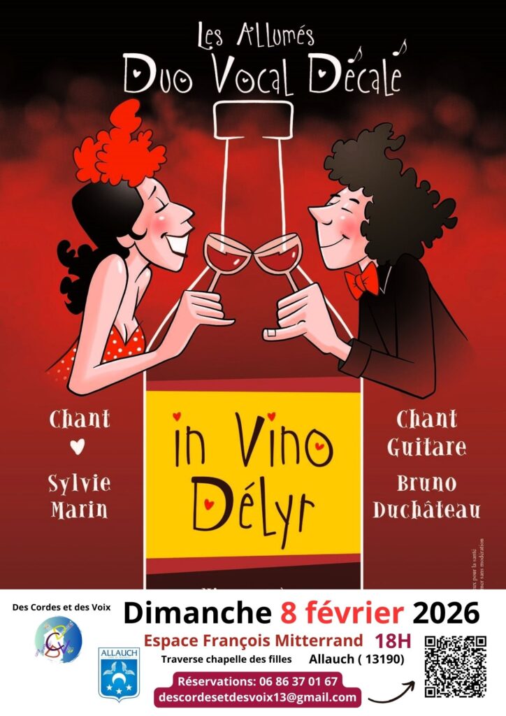Concert à Allauch : « In Vino Délyr » le dimanche 8 février (18h) à la salle François Mitterrand
