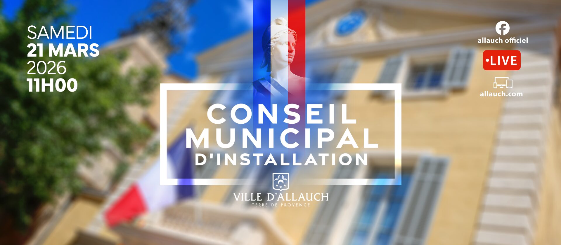 Suite aux élections municipales, le Conseil Municipal d’installation aura lieu ce samedi 21 mars, en extérieur et en public, sur la Place de l’Hôtel de Ville (11h).