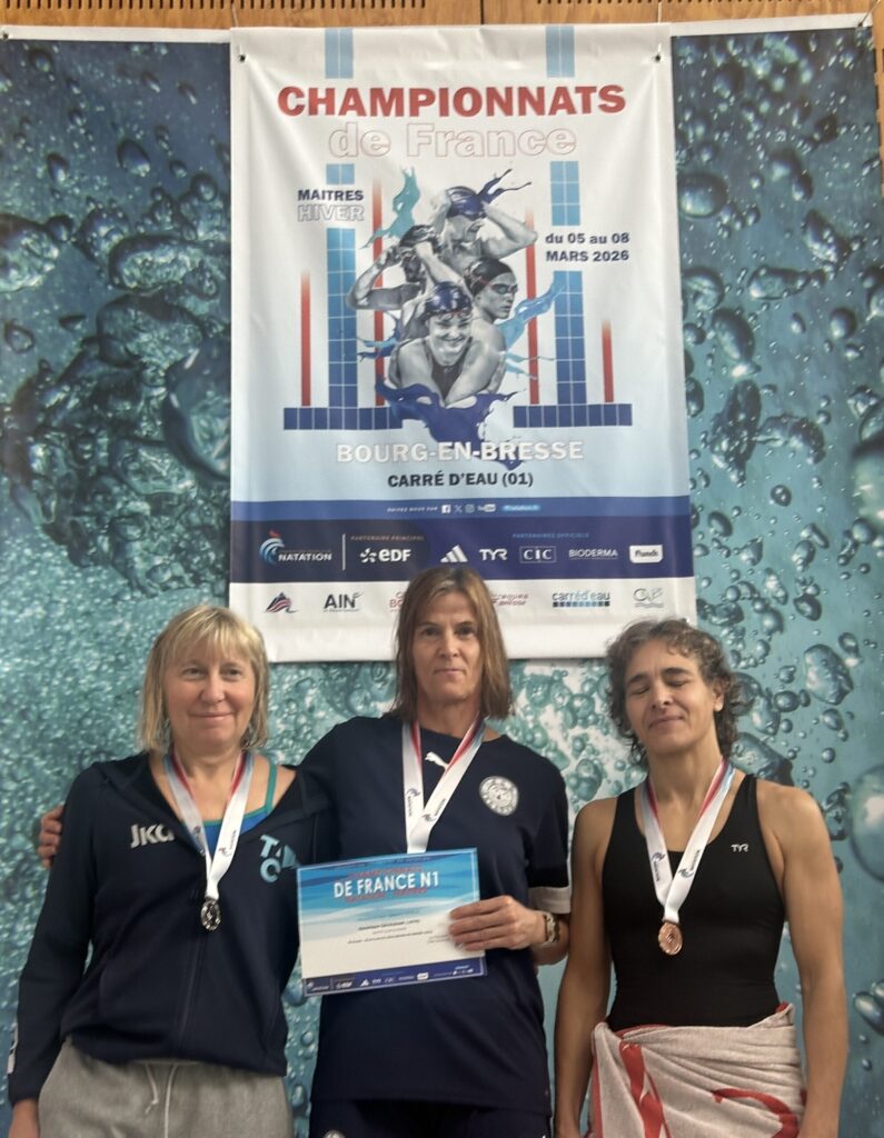 Véronique Gavaudan championne de France des Maitres du 50m Brasse (Nationale 1) et vice-championne de France sur 50m Papillon