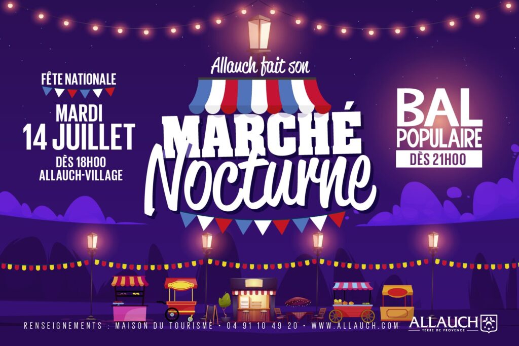 Le mardi 14 juillet, de 18h à minuit, Allauch vibrera au rythme de la Fête Nationale dans une ambiance musicale et estivale.