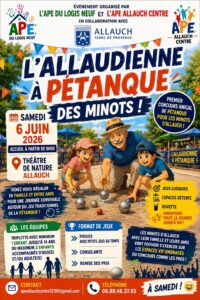 À la suite du concours de l’Allaudienne à Pétanque qui aura lieu les 3 et 4 juin, les APE des écoles Allauch Centre et du Logis-Neuf s’associent pour une belle journée pétanque le 6 juin !