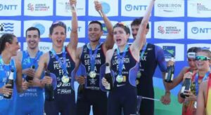 Nos Allaudiens ont du talent : vainqueur à Quiberon avec l’équipe de France mixte ce dimanche 21 juin, Yanis Seguin s’impose parmi les leaders du triathlon français !